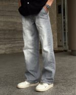 Stripe Light Gray Jeans - Image 2